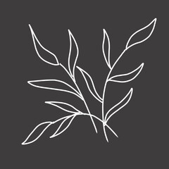 Botanical wall art . Foliage line art drawing with abstract shape. Abstract Plant Art design for print, cover, wallpaper, Minimal and natural wall art