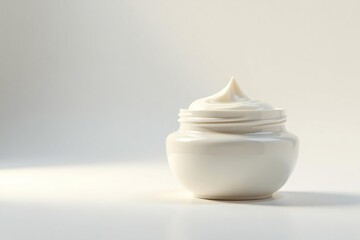 Luxurious cream jar, pristine white background, cosmetic, beauty product