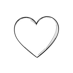 Hand-Drawn Sketch of a Simple, Classic Heart Shape