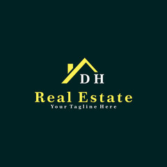 DH Initials Real Estate Logo Vector Art  Icons  and Graphics