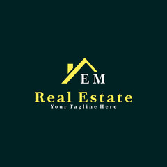 EM Initials Real Estate Logo Vector Art  Icons  and Graphics