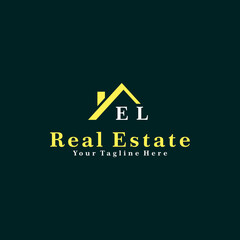 EL Initials Real Estate Logo Vector Art  Icons  and Graphics