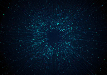 Naklejka premium Dark Blue Abstract Background with Glowing Particles