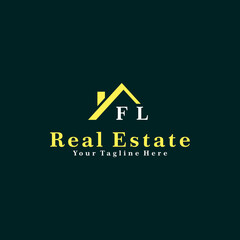 FL Initials Real Estate Logo Vector Art  Icons  and Graphics