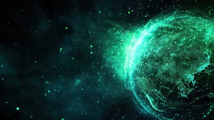 Obraz premium Glowing Fiber Optic Pathways in Digital Infrastructure