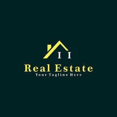 II Initials Real Estate Logo Vector Art  Icons  and Graphics