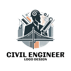 Civil Engineer Vector Logo Design