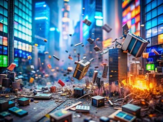 Miniature Bear Market Crash: Tiny City in Financial Ruin