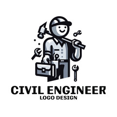 Civil Engineer Vector Logo Design