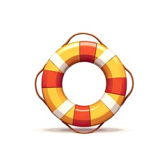 Obraz premium Bright Stylized Flat Vector Icon of a Safety Lifebuoy Ring