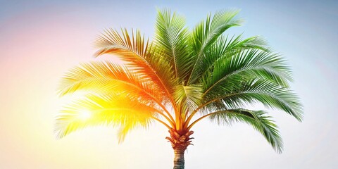 Obraz premium Minimalist Palm Tree Logo Template: Tropical Summer Design Element