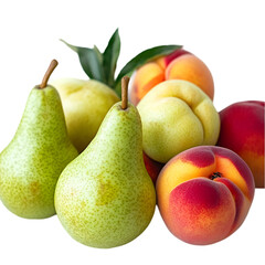 Fresh Fruit Mix on White Background with Grapes and Berries. Fruit mix on a white and transparent background, with grapes and blueberries, lemon, strawberry, orange, apple, and banana, PNG cutout.	
