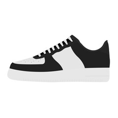 Minimal  white and black Low-Top Sneakers Vector Illustration

