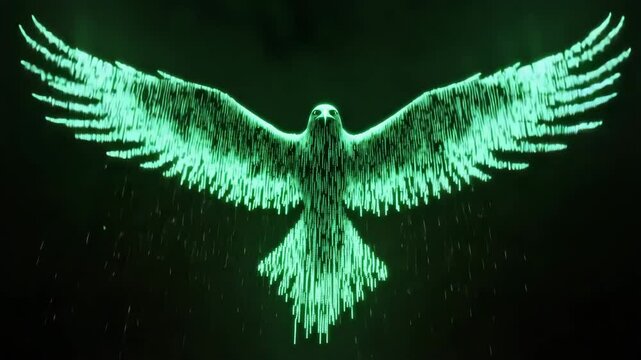 White ethereal angel wings against a dark background evoke a sense of spiritual grace and freedom