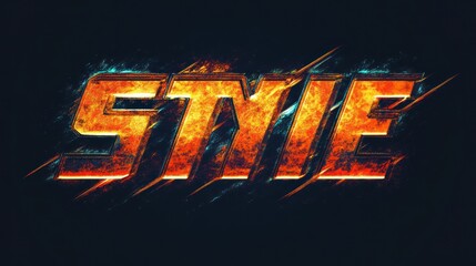 Fiery, stylized text "Style" with motion blur effect.