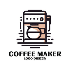 Coffee Maker Vector Logo Design