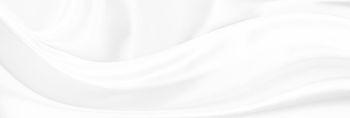 White gray satin texture that is white silver fabric silk panorama background with beautiful soft...