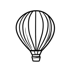 Obraz premium A simple hot air balloon icon, a hand-drawn doodle, a vector illustration of flat art design, a simple line drawing
