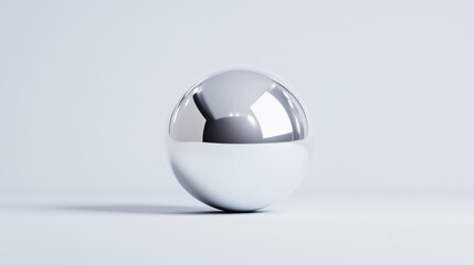 Naklejka premium Glossy metallic sphere on a plain surface