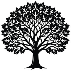 Obraz premium Elm trees icon set on white background