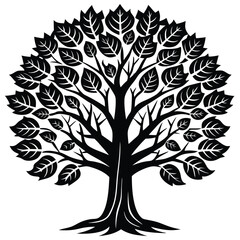 Hickory trees icon set on white background