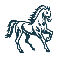 Palio di Siena: White Horse Galloping Silhouette - Palio di Siena Stark white horse galloping in profile outlined against a bold terracotta backdrop