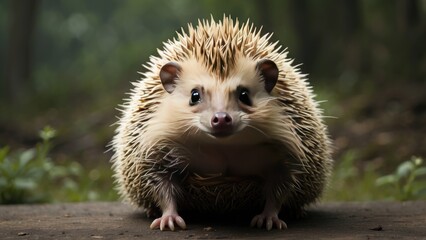 "Porcupine Side View on White Background – Sharp Quills Animal Image"