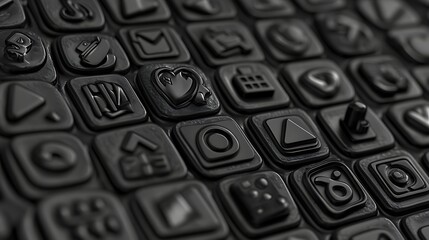 Dark gray square icons grid pattern
