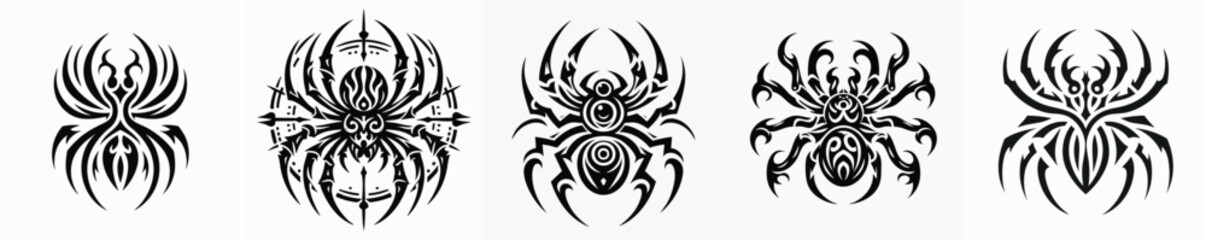 illustration vector graphic of tribal art spider tattoo