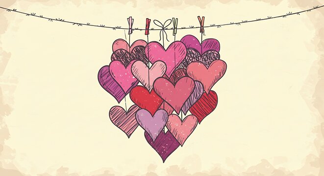 Heartstrings on a Line AI Generated