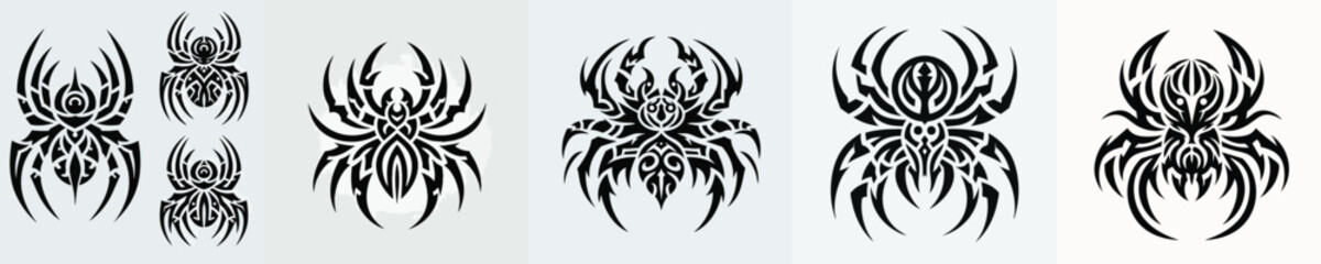illustration vector graphic of tribal art spider tattoo