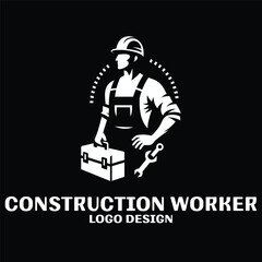 Obraz premium Construction Worker Vector Logo Design