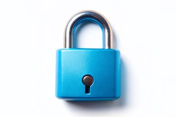 Naklejka premium Secure Digital Lock: Simple Blue Padlock Illustration - High Resolution Stock Image