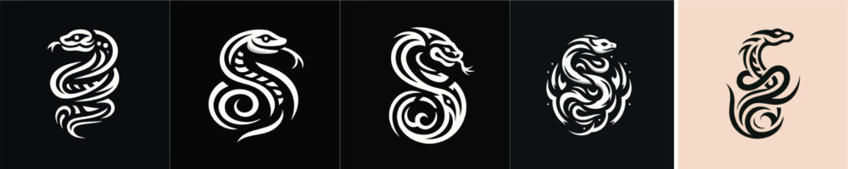 illustration vector graphic of tribal art snake tattoo