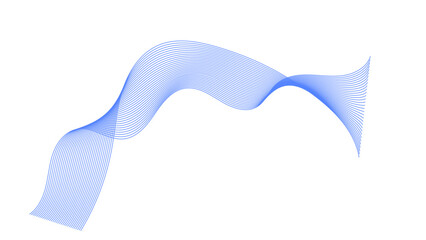 Abstract vector wavy lines flowing smooth curve colorful gradient purple blue on transparent background in concept 