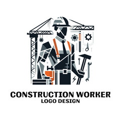 Construction Worker Vector Logo Design
