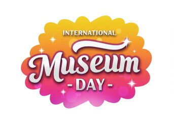 Museum day graphic Isolated on white background