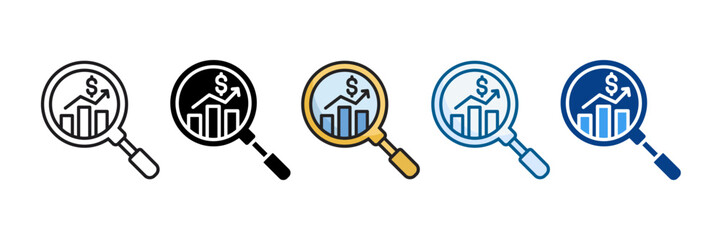 Analytics Icon Set Multiple Style Collection