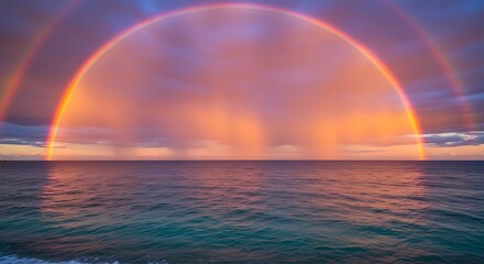 Ocean's Embrace, Sunset's Arc AI Generated