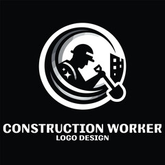Construction Worker Vector Logo Design