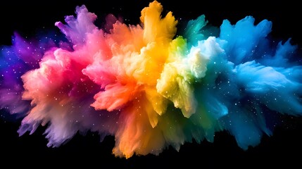 Fototapeta premium Vibrant Rainbow Cosmic Cloud Explosion Nebula