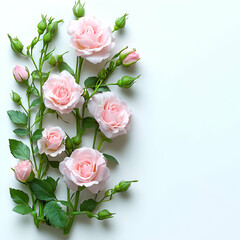 Obraz premium Pastel pink roses floral arrangement