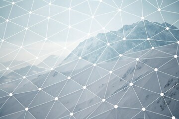 Abstract Mountain Landscape Network Connection Concept