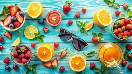 Stylish Sunglasses Trio: Summer Food Photography
