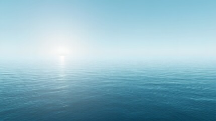 Obraz premium Serene Ocean Landscape Calm Water Blue Sky Sun
