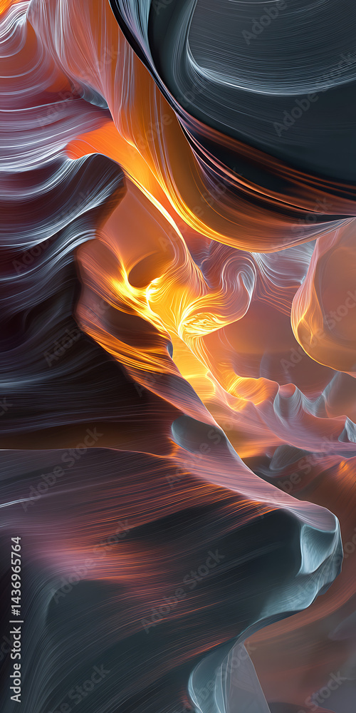 Aufkleber a mesmerizing display of flowing colors and textures in a stunning natural canyon landscape : genera
