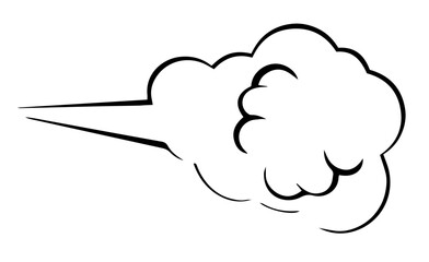 Cloud of Smoke or Spray Puff, Abstract Vapor Shape for Concepts of Explosion, Speed, Motion, Fog, Steam, Evaporation, Cartoon Effects, Air Dynamics Representation