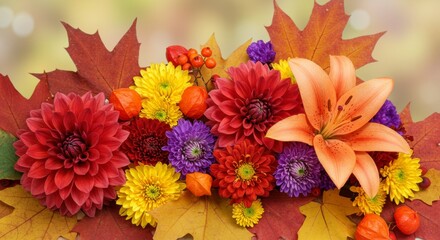 Obraz premium Autumn floral arrangement (1)