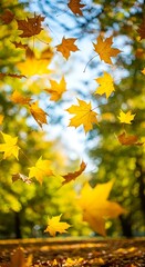 Obraz premium Autumn's Gentle Dance AI Generated