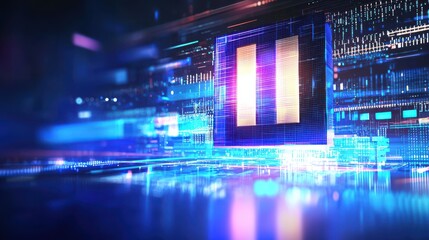 Obraz premium Futuristic robot visualization digital realm gigapixel hyperrealistic image tech environment high-tech perspective